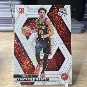 2024-25 Panini Mosaic Zaccharie Risacher #213 White Sparkle Prizm RC Grade MT !