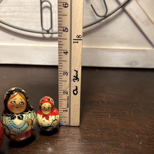 Vintage Made In Russia Matroschka Familienangelegenheit Volkskunst 5 STCK. verschachtelte Puppe 5 Zoll - Bild 14 von 21