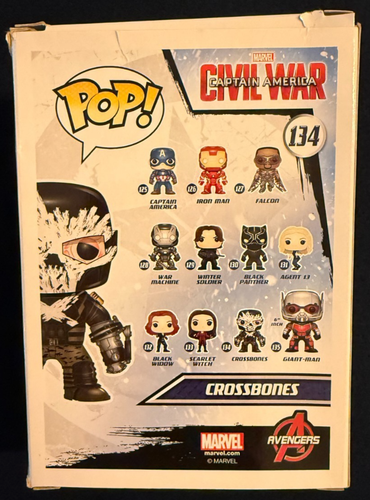 Funko POP! Marvel Captain America Civil War Crossbones #134 Vinyl Bobblehead-New - Picture 3 of 5