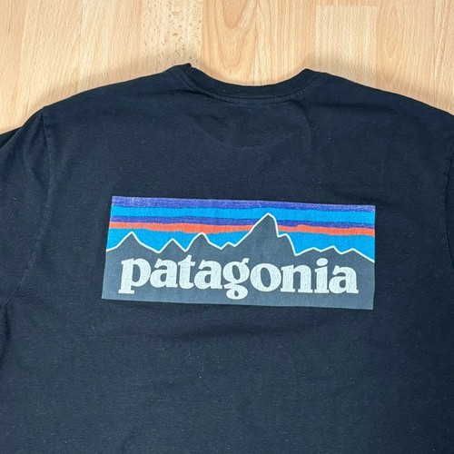 Patagonia P-6 Logo Responsibili-Tee T-Shirt Mens Black Regular Fit Size Medium - Picture 2 of 12