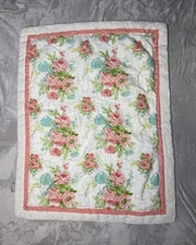 Levtex Baby Charlotte Floral Nursery Blanket Reversible Quilt Comforter 33”X41”