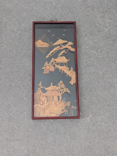 Arte de corcho chino vintage enmarcado - Imagen 22 de 24
