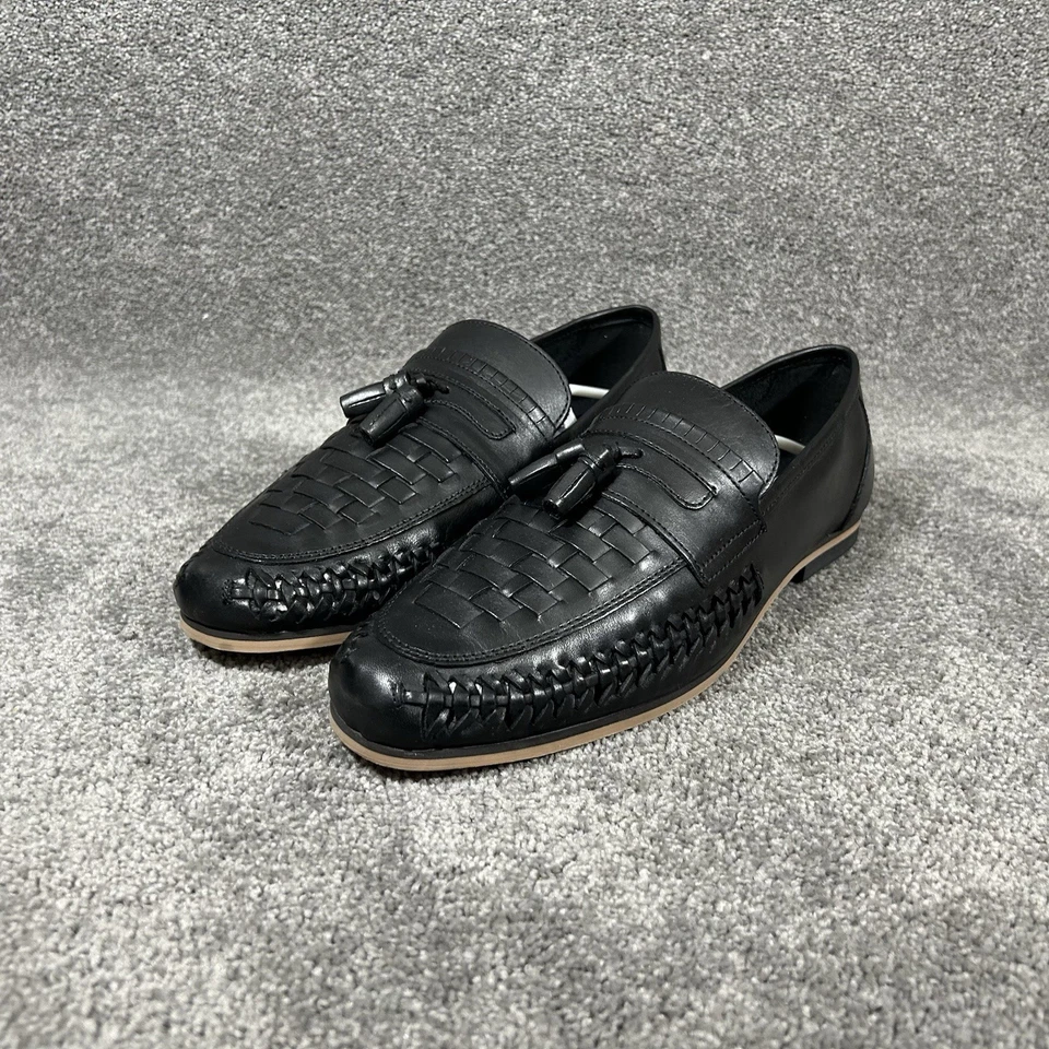 Nuevo vestido sin cordones con borlas de cuero tejido negro talla 10 de Asos Design para hombre Foto 3 de 4