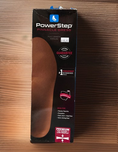 Powerstep Pinnacle Dress Insoles Arch Pain Relief Orthotic A M 4-4.5 W 6-6.5 New - Picture 3 of 8