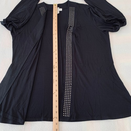 Christopher & Banks Damen Strickjacke Langarm vorne offen Nieten schwarz XL - Bild 12 von 14