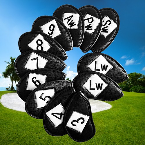 12 Stück PU Leder Golf Headcover Set, bestickt magnetisch Eisen Keil - Bild 18 von 47