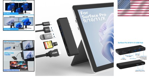 4K HDMI & Thunderbolt 4 Dock for Surface Pro 9/10/11/X - Boost Your Productivity - 第 2/12 張圖片