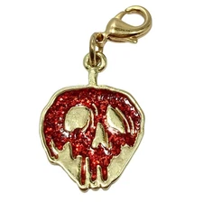 Vtg Disney Villains Snow White Evil Queen Clip On Charm Poison Apple Zipper Pull
