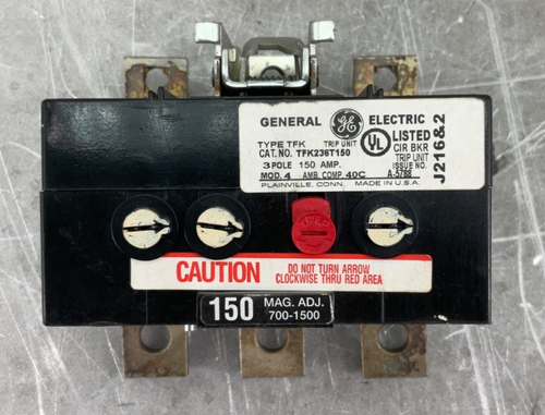 G.E. TFK236T150 INTERCHANGEABLE TRIP UNIT ONLY 150 3P 600VAC TMA NEW - Picture 2 of 7
