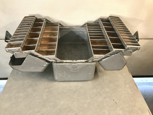 Vintage GROßE Simonsen Chicago Metall Werkzeugkoffer 17,75 x 13 x 10,25" 6 Fächer - Bild 8 von 9