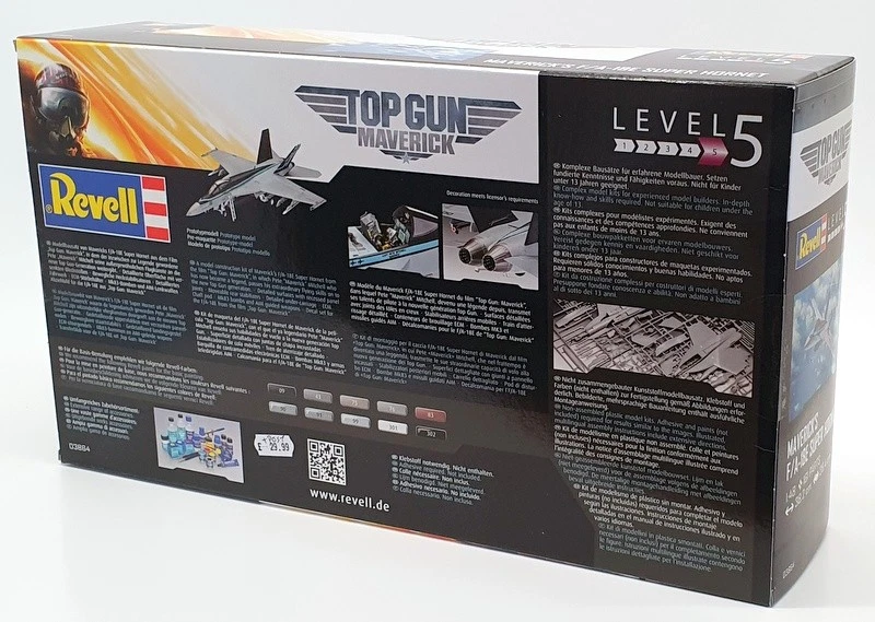 Revell 1/48 Scale Model Kit 03864 - Maverick,s F/A-18E Super Hornet - Top Gun - Image 2 of 2