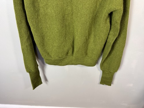 Vintage Campus Gr. XL grün Alpaka Wolle V-Ausschnitt Knopf Grunge 60er Jahre Strickjacke - Bild 6 von 13