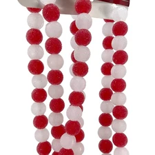 Red and White Candy Gumdrop Christmas Holiday Garland Strand 6 Feet Long
