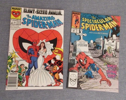 Lot of *2* Key SPIDER-MAN! AMAZING Annual #21/Newsstand! + SPECTACULAR #148 (VF)