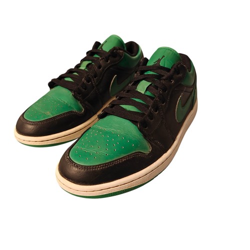Air Jordan 1 Low 553558 065 Black Lucky Green Mens Size 9 - Picture 2 of 13