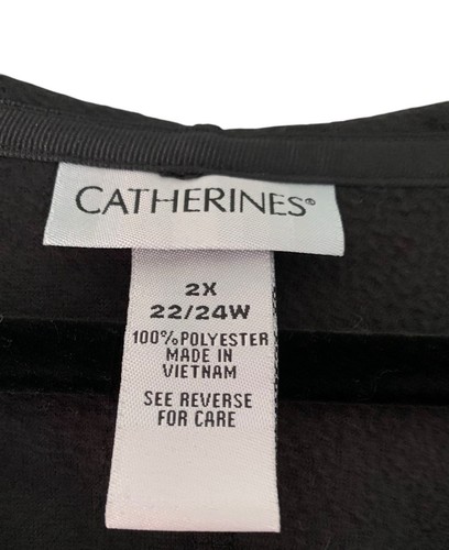 Catherine’s Plus Size 2X Black V-Neck Pocket Hoodie Sweatshirt - Picture 7 of 7