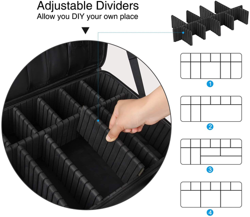 Relavel Makeup Case Large Makeup Bag Professional Train Case 16.5 Inches Travel - Picture 5 of 12