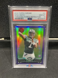 Geno Smith 2013 Topps Chrome #21 Purple Refractor /499 Rookie RC PSA 10 Raiders