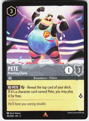 Pete - Wrestling Champ 187/204 Rare Shimmering Skies Lorcana NM/M