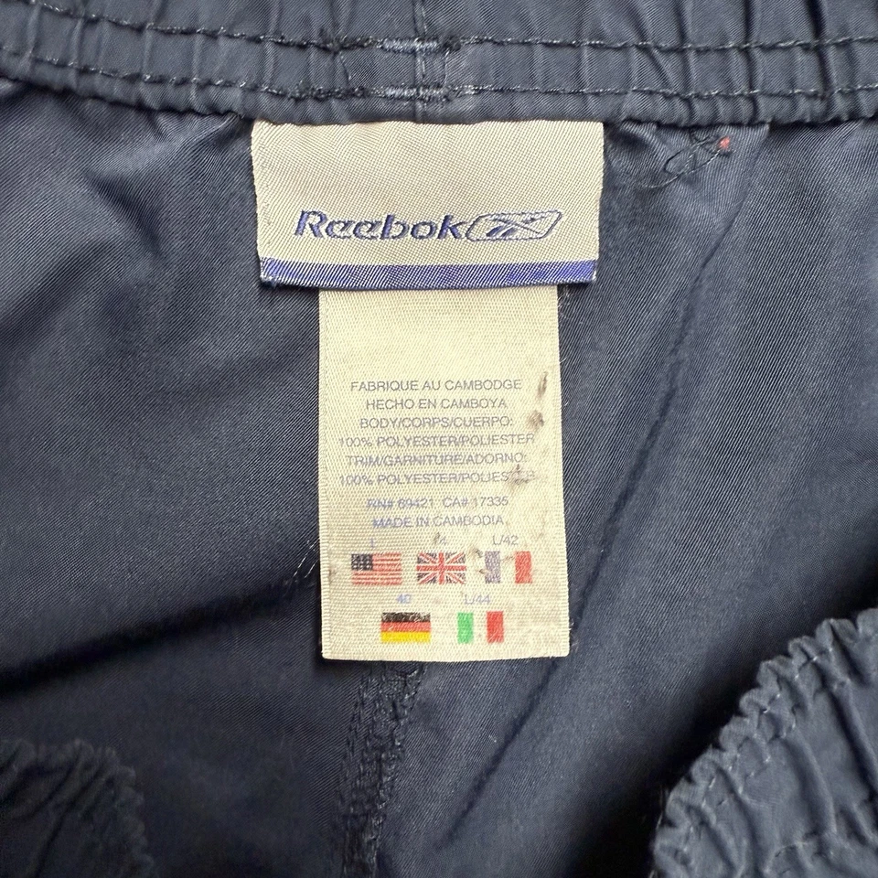 Pantalones Cortos Reebok De Colección Años 90 Para Hombre Grandes Azul Marino 4" Entrepierna Fútbol Correr Papá Foto 2 de 4