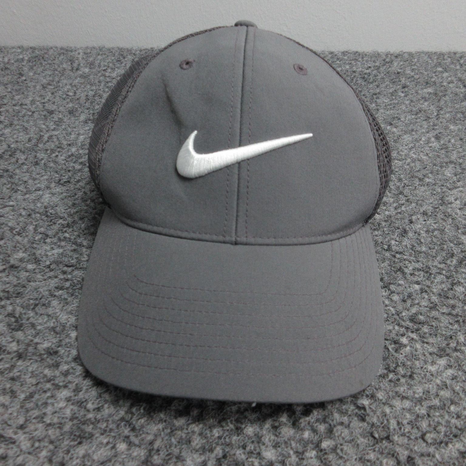 Nike Golf Hat Cap Fitted Mens L/XL Gray Mesh Flexfit Swoosh 
