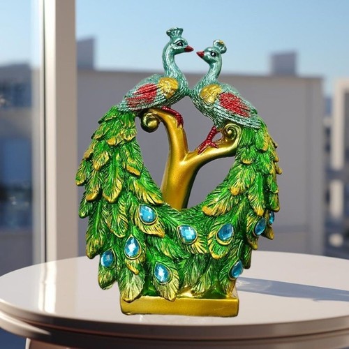 Lucky Peacock Crafts Ornaments Wedding Birthday Gift Figurine Home Art Decor - Picture 5 of 9