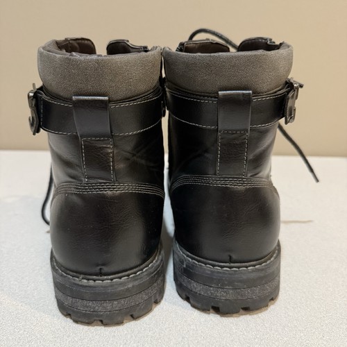 Bruno Marc Herren Combat Oxford Stiefel Fellfutter Reißverschluss Stiefel Gr. 12 Stone-05 - Bild 4 von 8