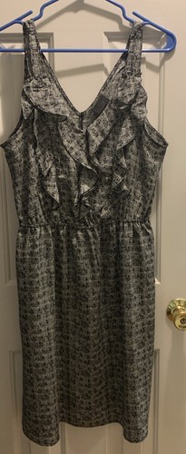 Women’s Mossimo Ruffled Front Black/ Gray Dress Size Medium Item# 1436 - Picture 1 of 9