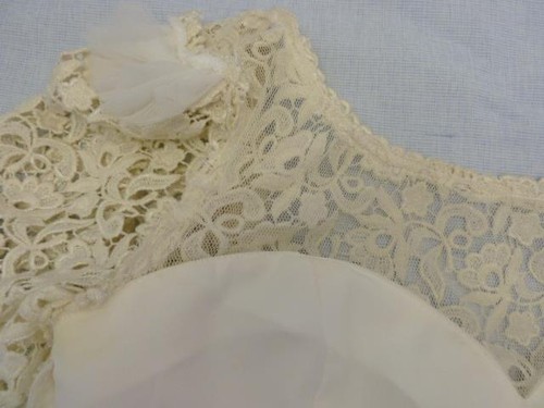 Alfred Angelo Design Ivory Button Back Guipure Lace Cocktail Bridal Dress~S $699 - Picture 11 of 12