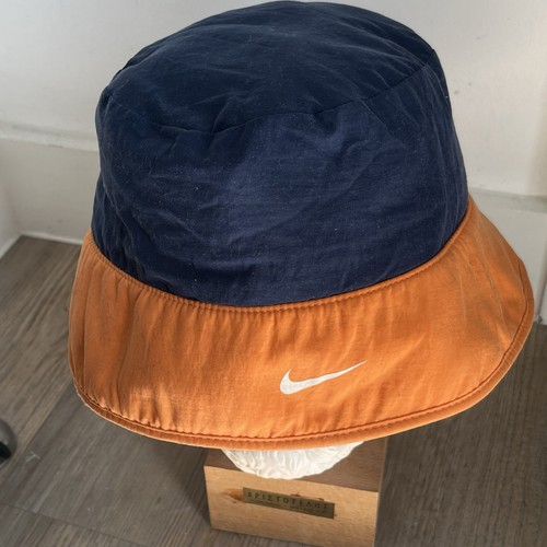 Vintage Y2K Reversible Nike Bucket Hat Cap Navy Blue and Orange