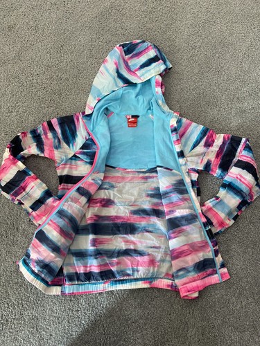 Nike Girls Flight Wt Aop Windrunner - Blue Lagoon/Clearwater/Pink Powder Size XL - Picture 5 of 11
