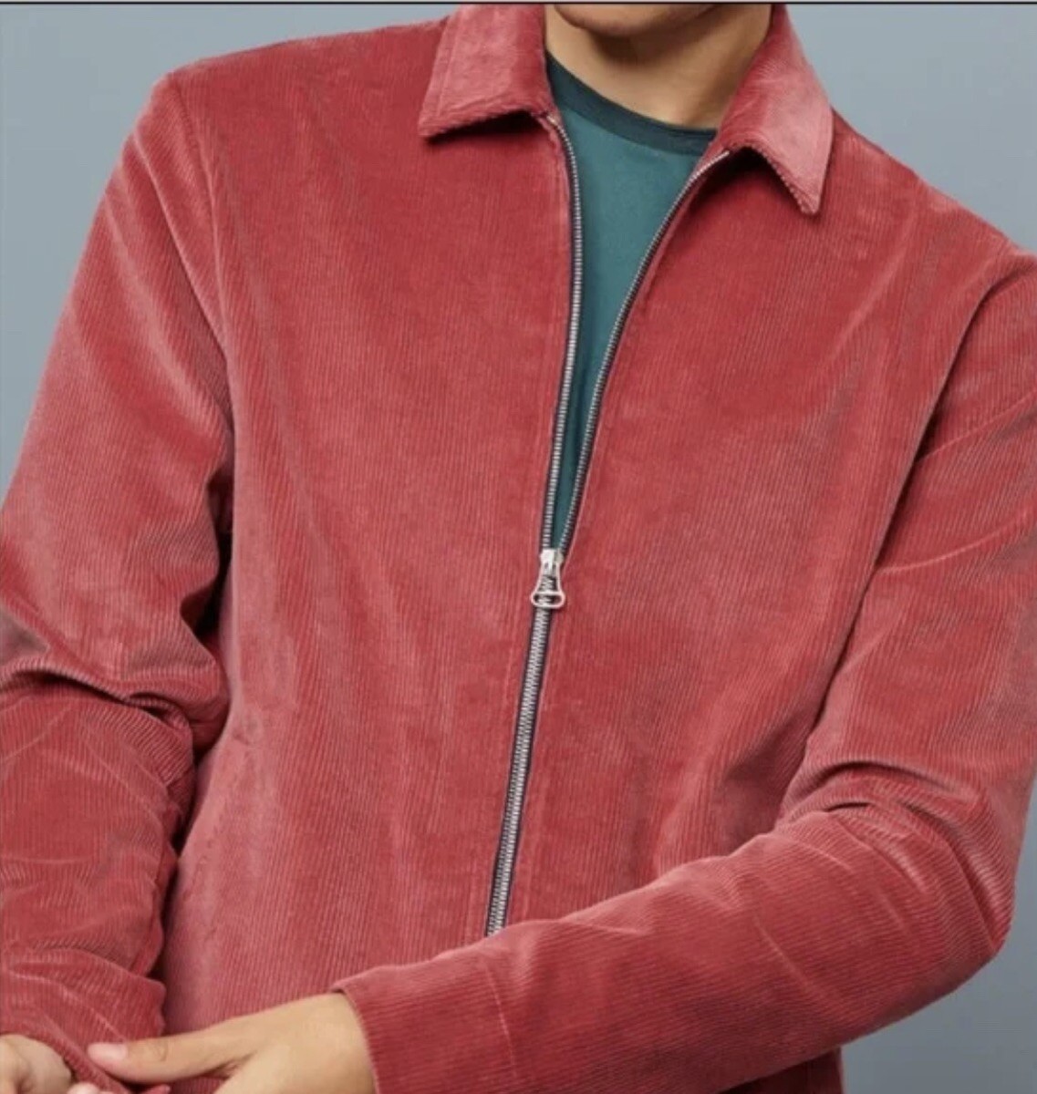 Mens corduroy zip clearance jacket
