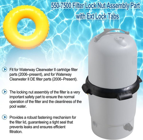 550-7500 Filter Lock Nut Assembly for Waterway Clearwater II Cartridge DE Filter - Picture 5 of 12