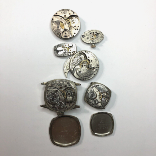 LOT 6 ELGIN WATCH MOVEMENTS PARTS FOR REPAIRS RESTORATION LOT VINTAGE - Picture 2 of 14