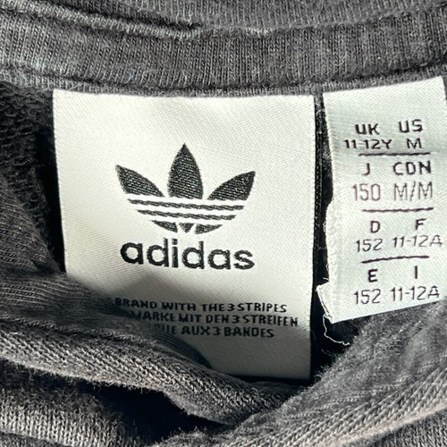 Adidas Sweater Youth Medium Black Essential Long Sleeve Hoodie Athletic Jacket - Picture 5 of 10