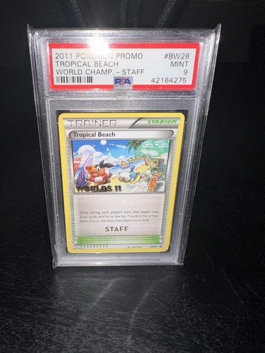 POKEMON PSA 9 MINT - TROPICAL BEACH STAFF 2011 - WORLD CHAMPIONSHIP BW28