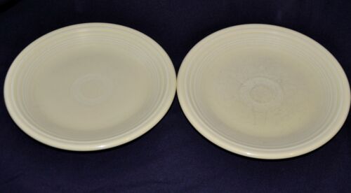Lot of 2 FiestaWare Homer Laughlin Yellow 7.25" Plates Codes JJB and LLA