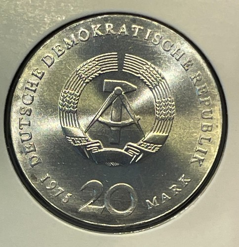 Germany DDR 20 mark 1975 Johann Sebastian Bach KM#59 Silver BU? Details B1753 - Picture 9 of 16