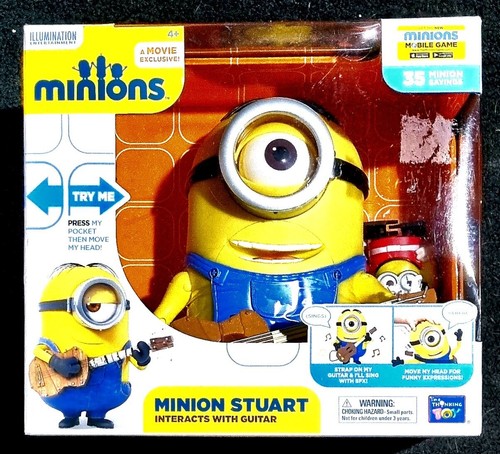 MINIONS EXCLUSIVE- STUART INTERACTS WITH GUITAR 35 MINION SAYINGS ACTION FIGURE