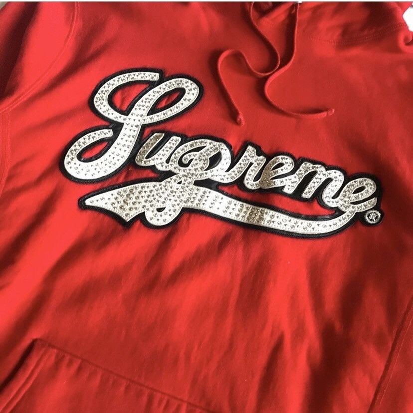 Supreme Studded Leather Script Hooded Sweatshirt XL | eBay
