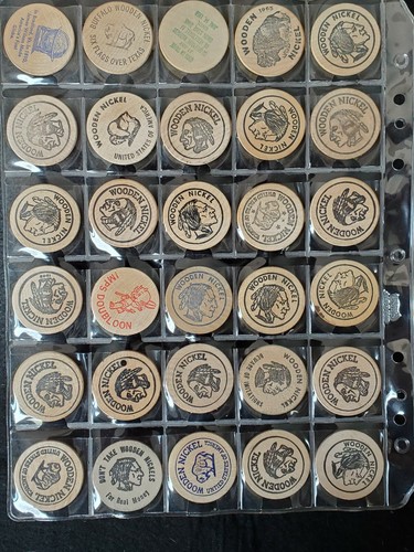 30 Mixed Different Wooden Nickels As Shown lot pwn17 - Picture 1 of 2