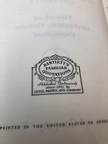 Familiar Quotations Vintage Book by John Bartlett 1956 13th & Centennial Edition - Picture 5 of 7