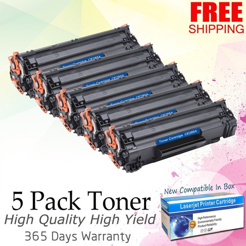 5PK CE285A 85A Toner Cartridges For HP LaserJet Pro P1102W M1138 M1139 M1212NF