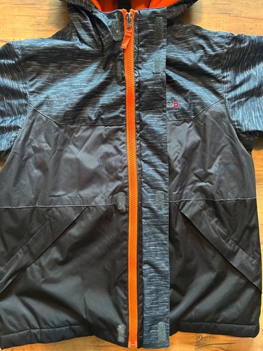 SWISSTECH - HOODED JACKET/COAT - DOUBLE ZIPPER - SMALL (6/7) - GRAY w/ ORANGE - Picture 4 of 9