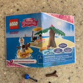 Lego Olaf Frozen Disney Princess Minifigure & purple treasure chest & manual c2