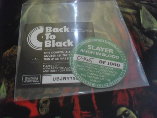 SLAYER -GREEN REIGN IN BLOOD- AWESOME MEGA RARE LTD EDITION VINYL LP NUMBERED - Picture 3 of 4