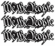 (3x)  We The People Vinyl Hard Hat Stickers Welding Motorcycle Helmet Decals USA