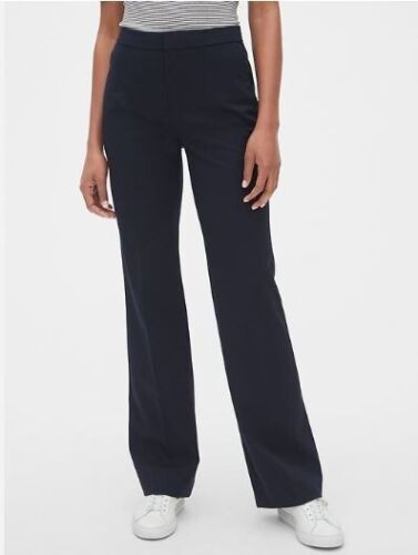 GAP High Rise Curvy schmale Bootcut-Hose drapiert Baumwolle marineblau 18 HOCH RT $ 90 - Bild 5 von 13