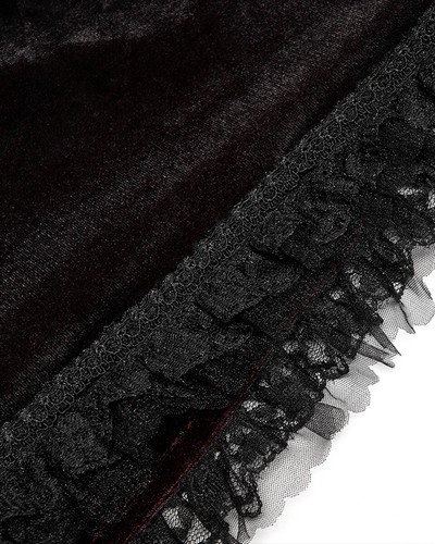 Punk Rave Womens Gothic Gradient Velvet Cloak - Black & Red - Picture 10 of 12