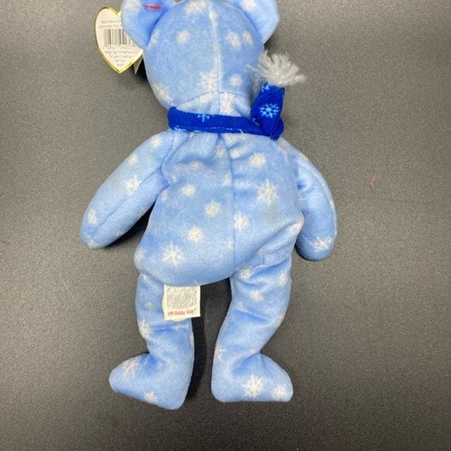 Ty Beanie Babies 1999 Holiday Teddy Bear Plush Toy - Blue - Picture 9 of 9